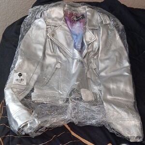 Limited Edition BlackMilk Silver Time Traveler Moto Jacket